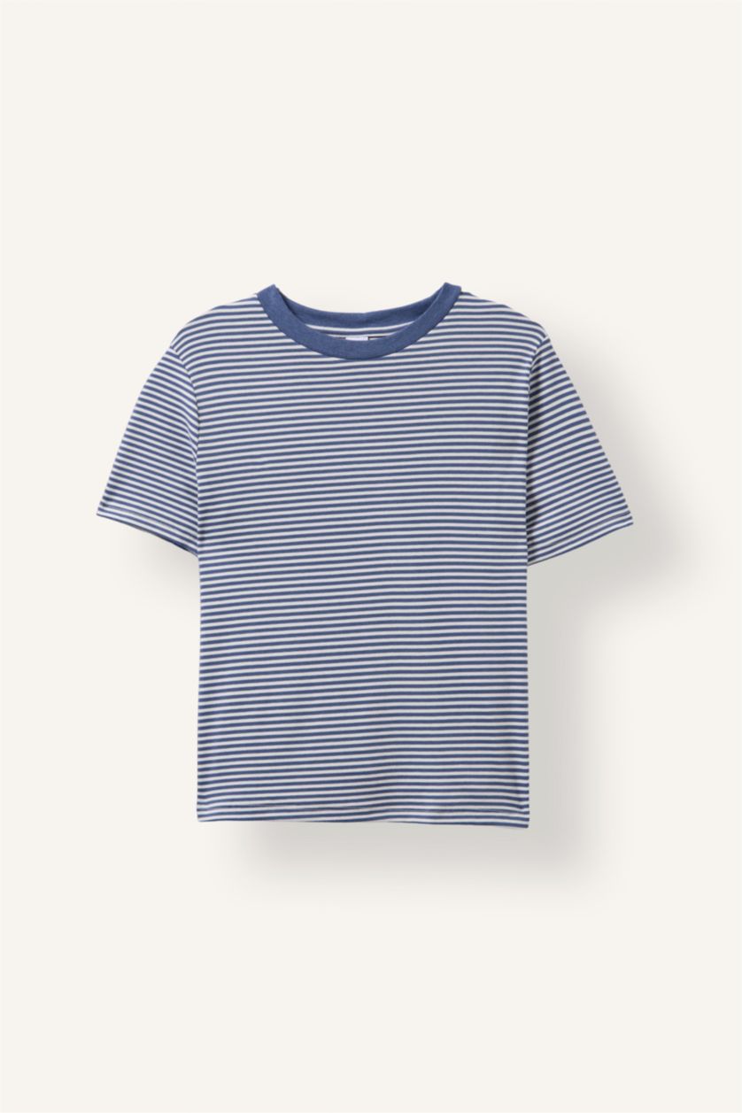 Women Dark Blue Standard Fit Short Sleeve T-Shirt