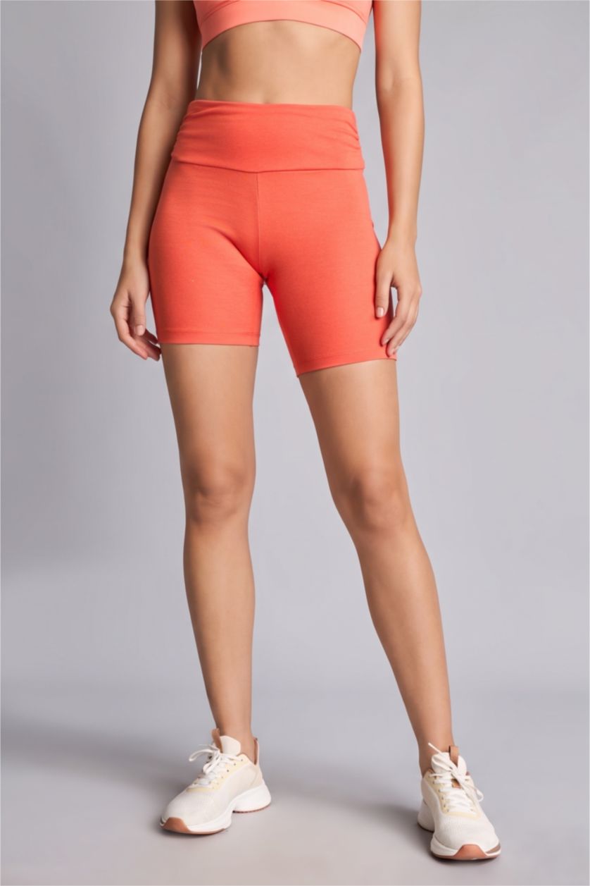 Women Orange Woman Biker