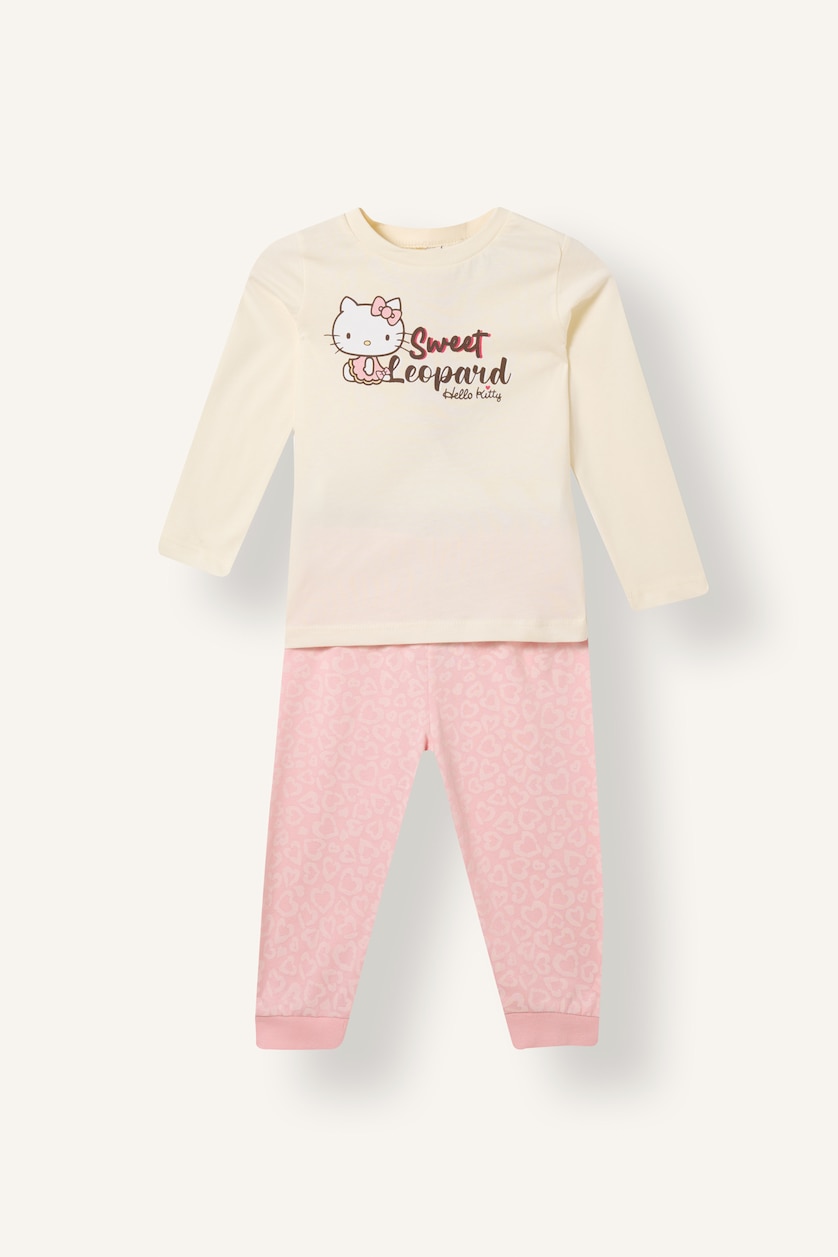 Kız Bebek Ekru Baskılı 2'li Pijama Takımı Kız Bebek