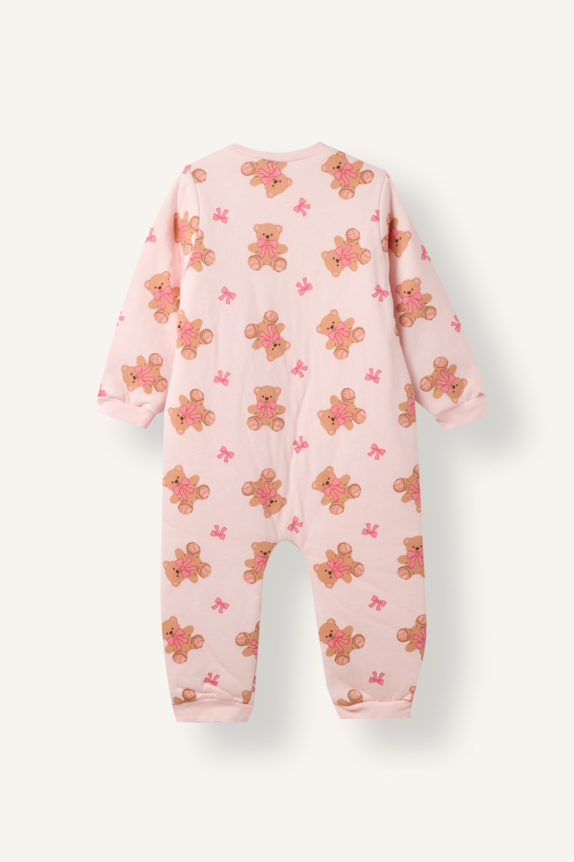 Baby Girls Light Pink Animal Print Jumpsuit