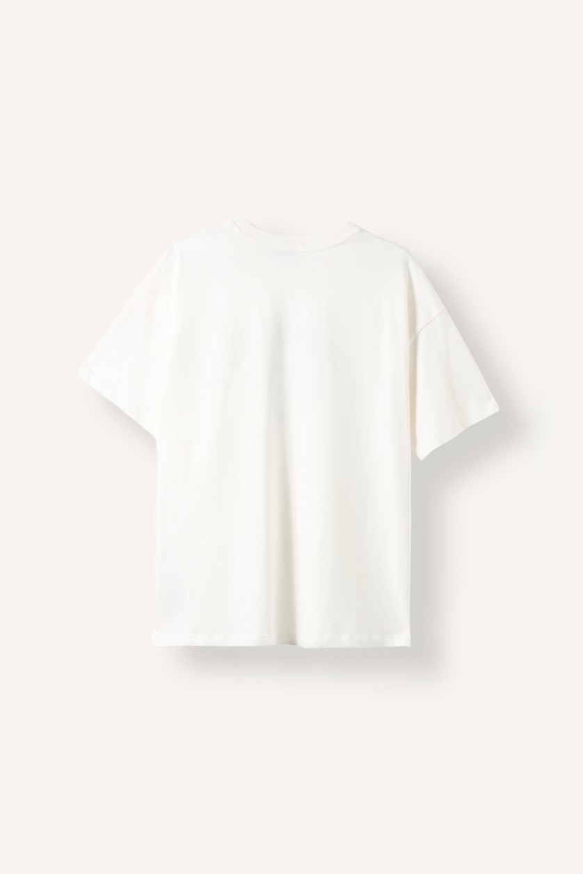 Women Ecru Oversize Fit Short Sleeve T-Shirt