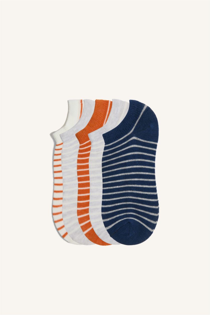 Boys & Teens Karma Boy Striped 5 Piece Cotton Ankle Socks