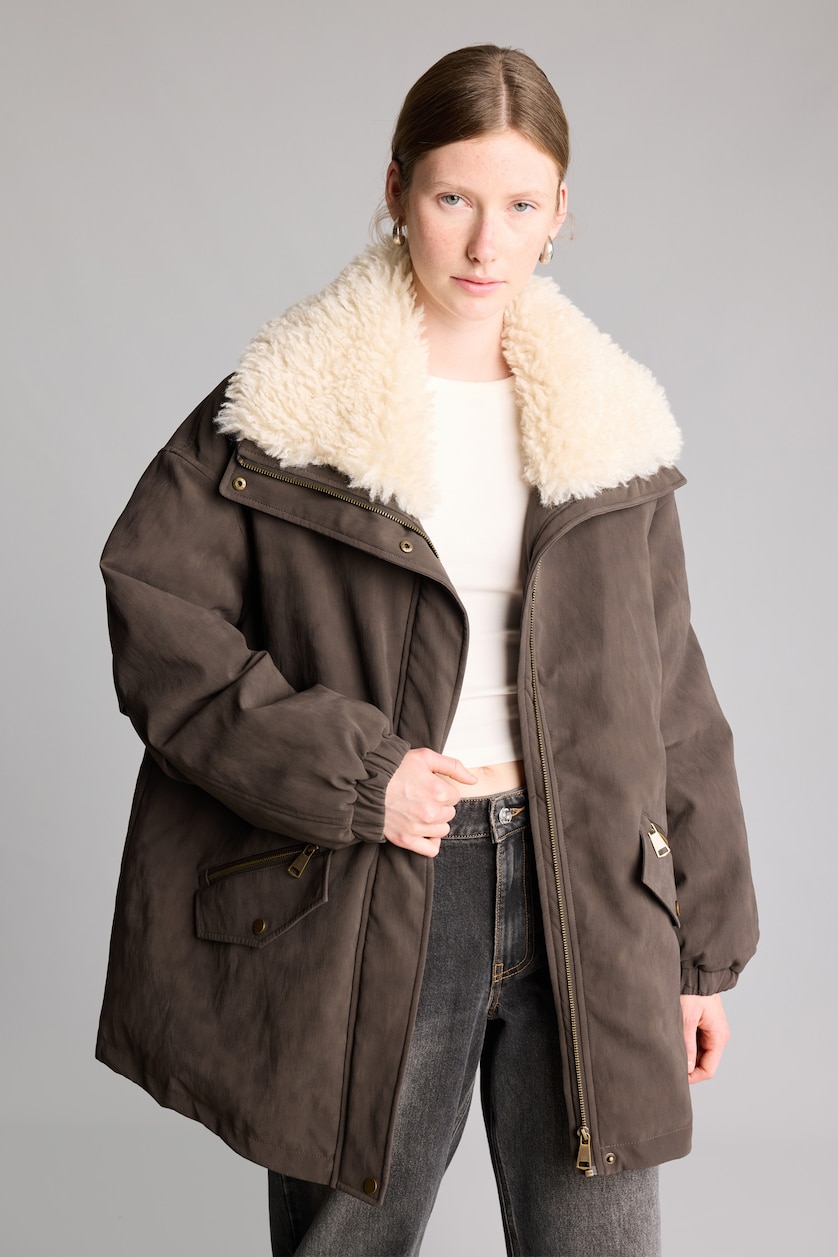 Женщины Коричневый Парка Regular Fit