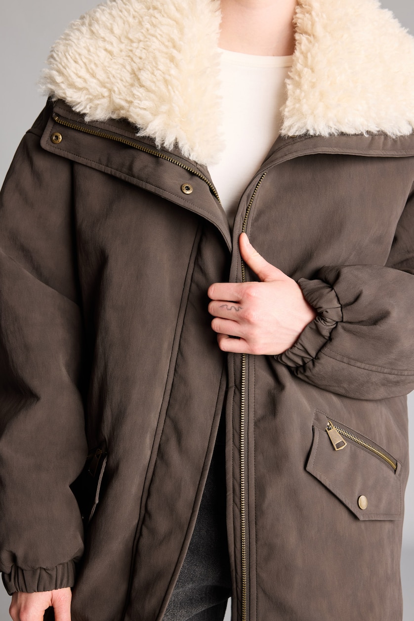 Женщины Коричневый Парка Regular Fit