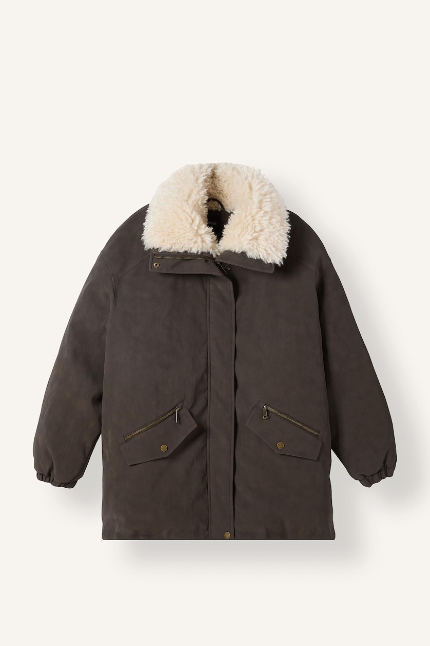 Женщины Коричневый Парка Regular Fit