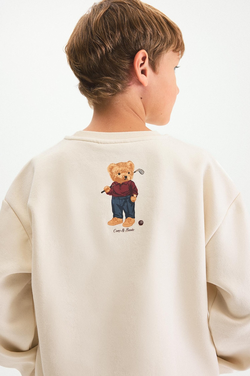 Young Boys - Teen Boys Stone Boy Oversize Teddy Bear Print Sweatshirt