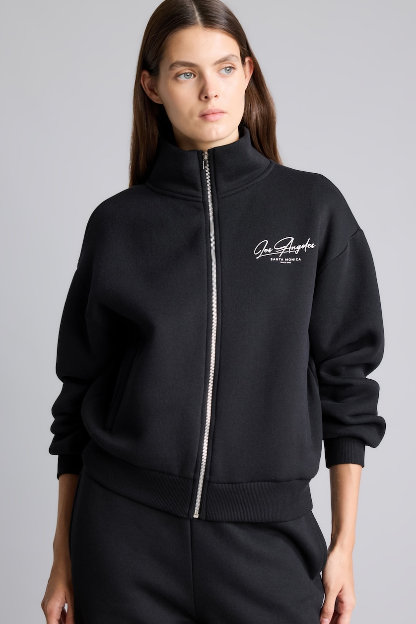 Women Black Regular Fit Thick Sweatshirt Fabric Cardigan