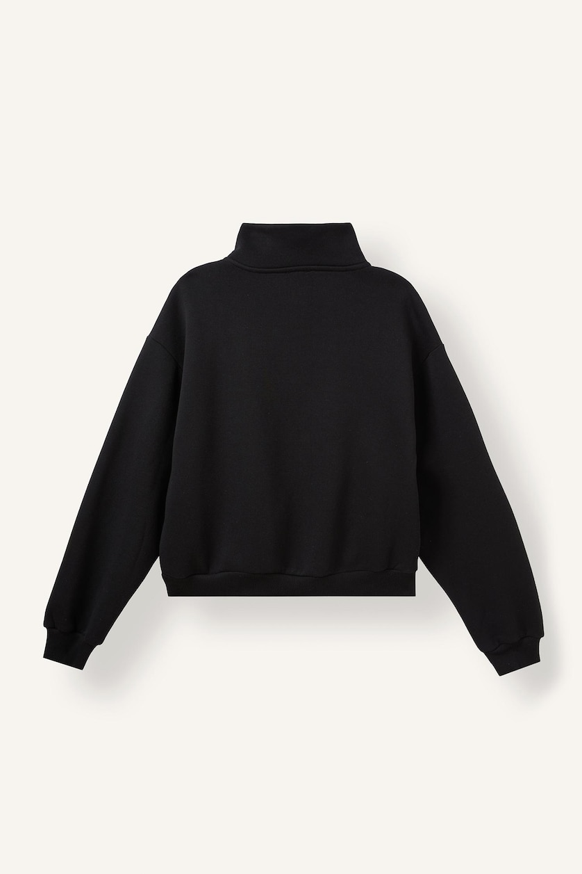 Women Black Regular Fit Thick Sweatshirt Fabric Cardigan