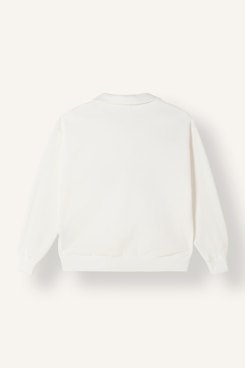 Women Ecru Relax Fit Thick Sweatshirt Fabric Sweatshirt