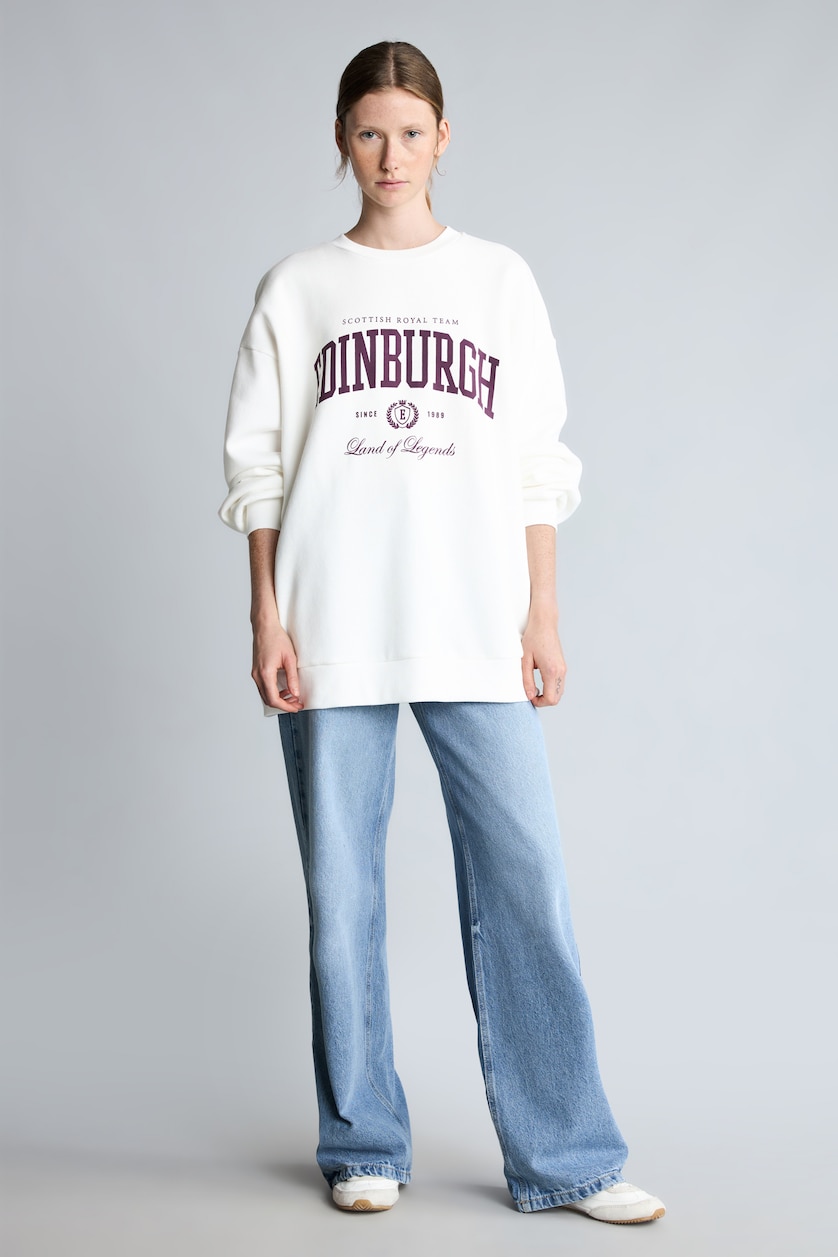 Women Ecru Oversize Heavyweight Sweatshirt