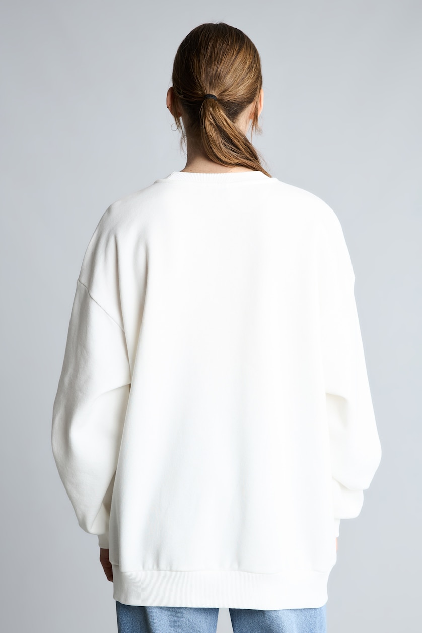 Women Ecru Oversize Heavyweight Sweatshirt