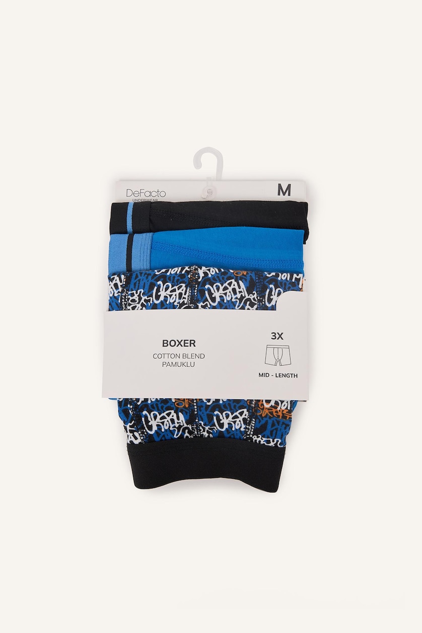 Erkek Royal Regular Fit Desenli Beli Lastikli Boxer