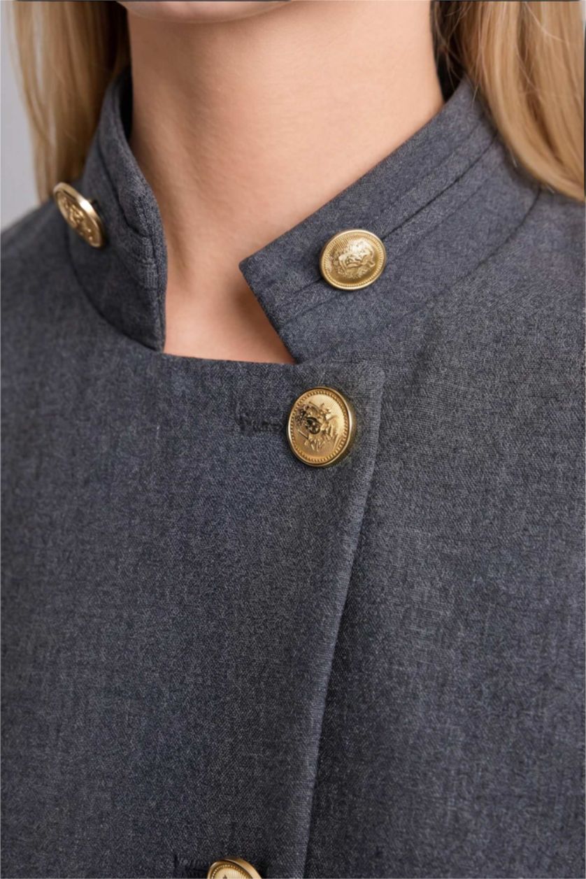 Women Anthracite Regular Fit Blazer