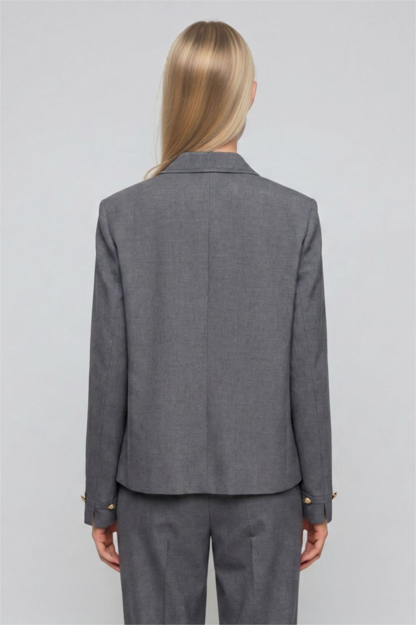 Women Anthracite Regular Fit Blazer
