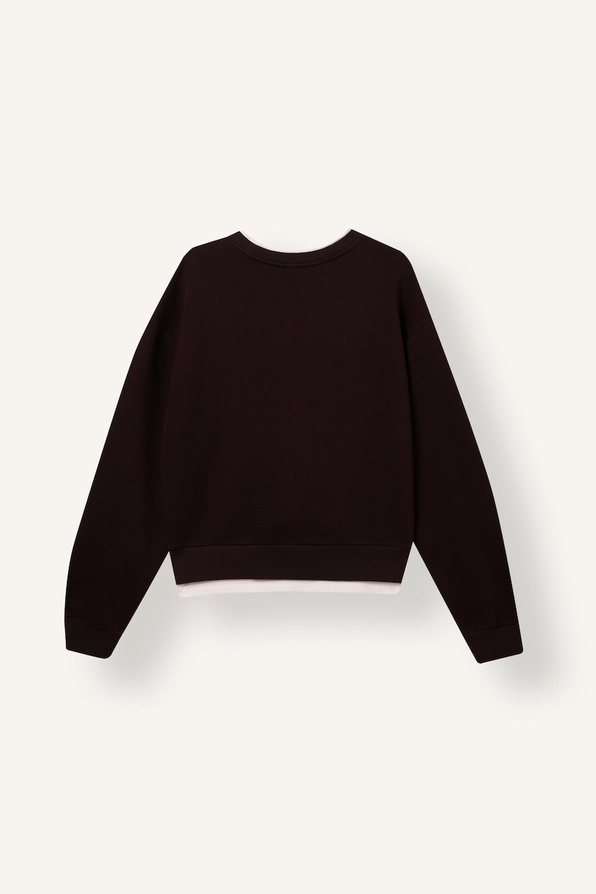 Kadın Kahve Relaxed Fit Baskılı Sweatshirt