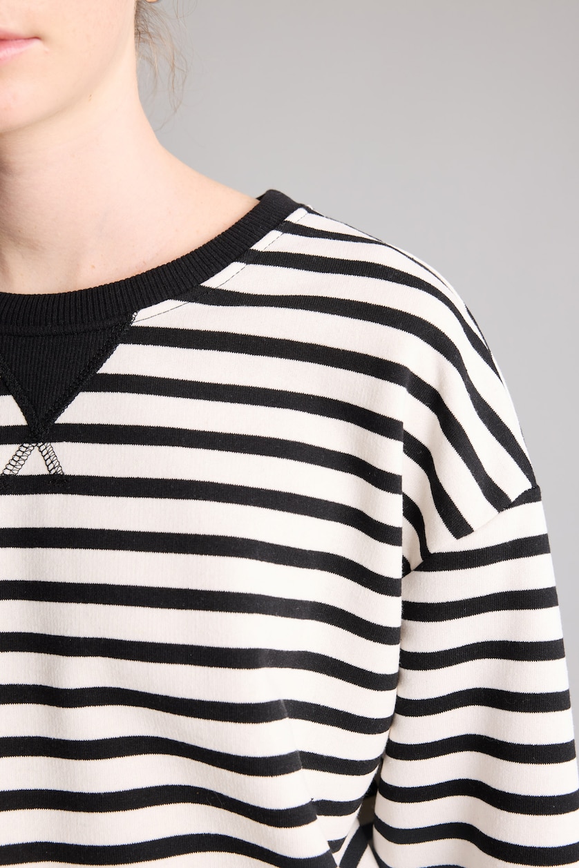 Women Black Relax Fit Thick Sweatshirt Fabric Sweatshirt