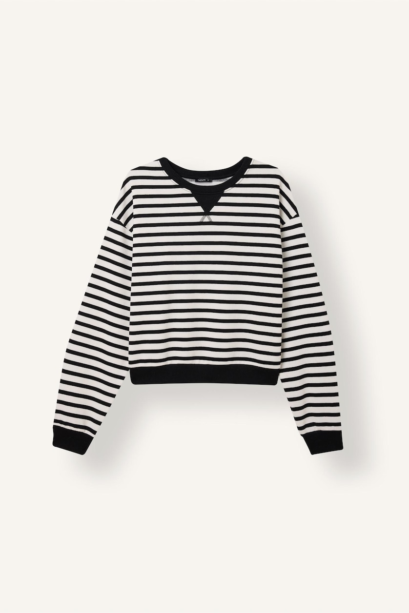 Women Black Relax Fit Thick Sweatshirt Fabric Sweatshirt