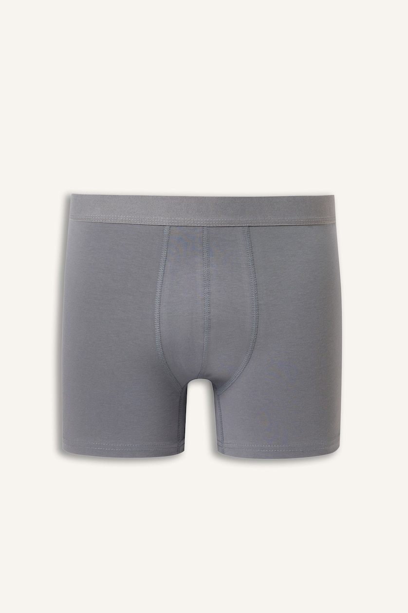 Erkek İndigo Regular Fit Desenli Beli Lastikli 3'lü Boxer