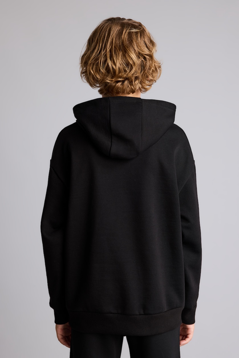 Young Boys - Teen Boys Black Regular Fit Minecraft Licensed Hooded Sweatshirt
