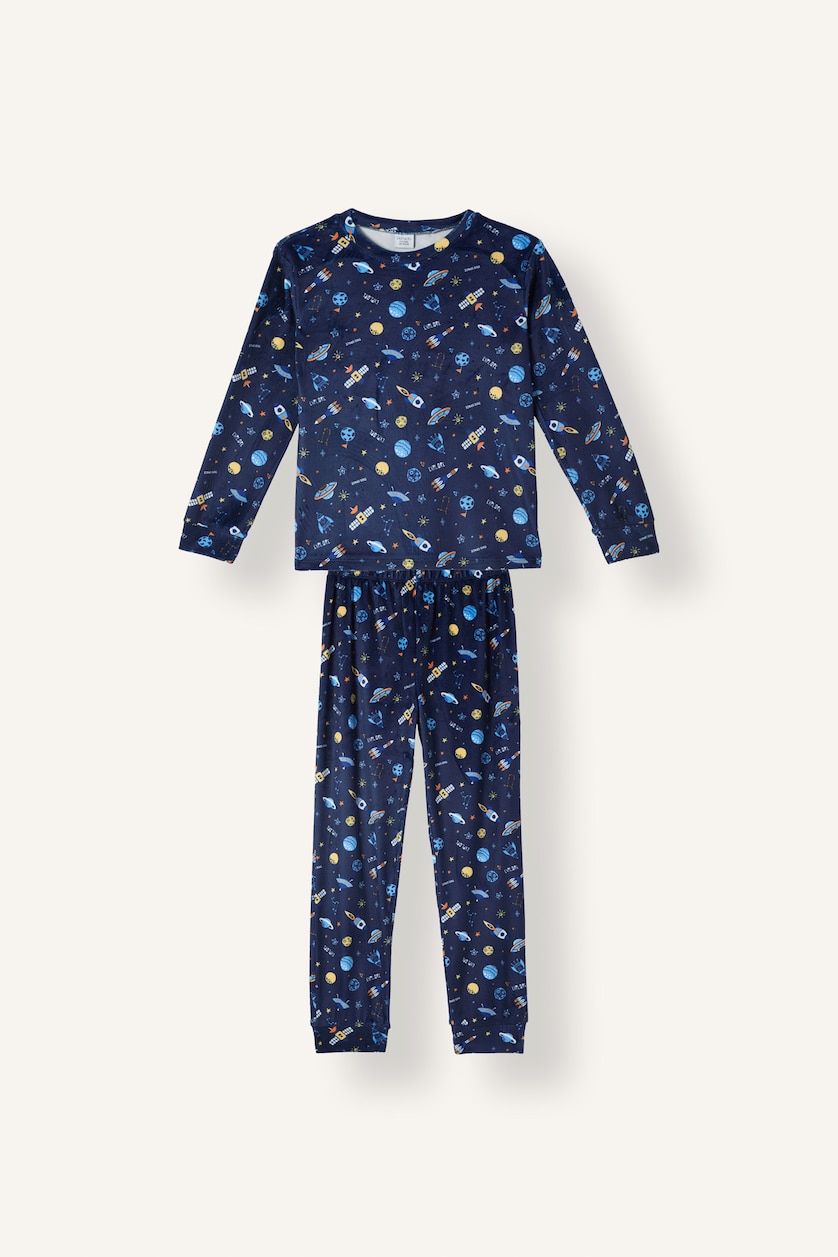 Young Boys - Teen Boys NAVY 2 piece Regular Fit Knitted Pyjamas