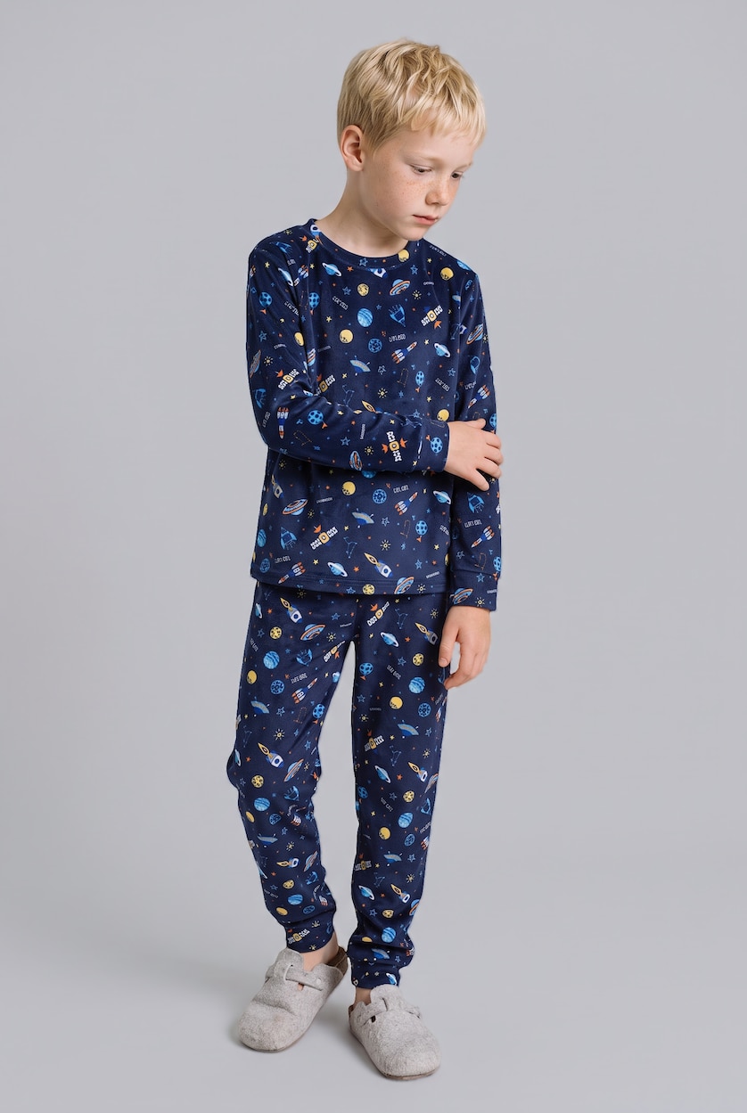 Young Boys - Teen Boys NAVY 2 piece Regular Fit Knitted Pyjamas