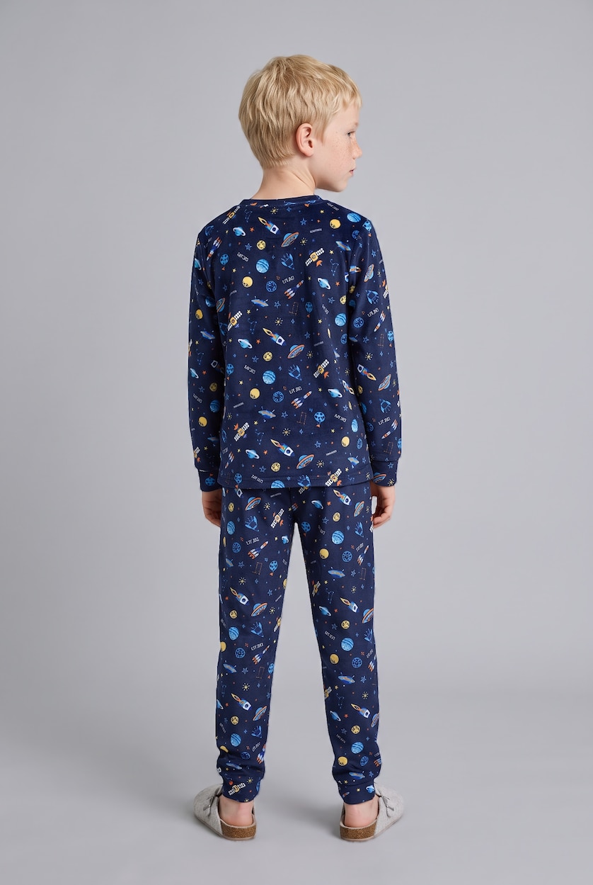 Young Boys - Teen Boys NAVY 2 piece Regular Fit Knitted Pyjamas
