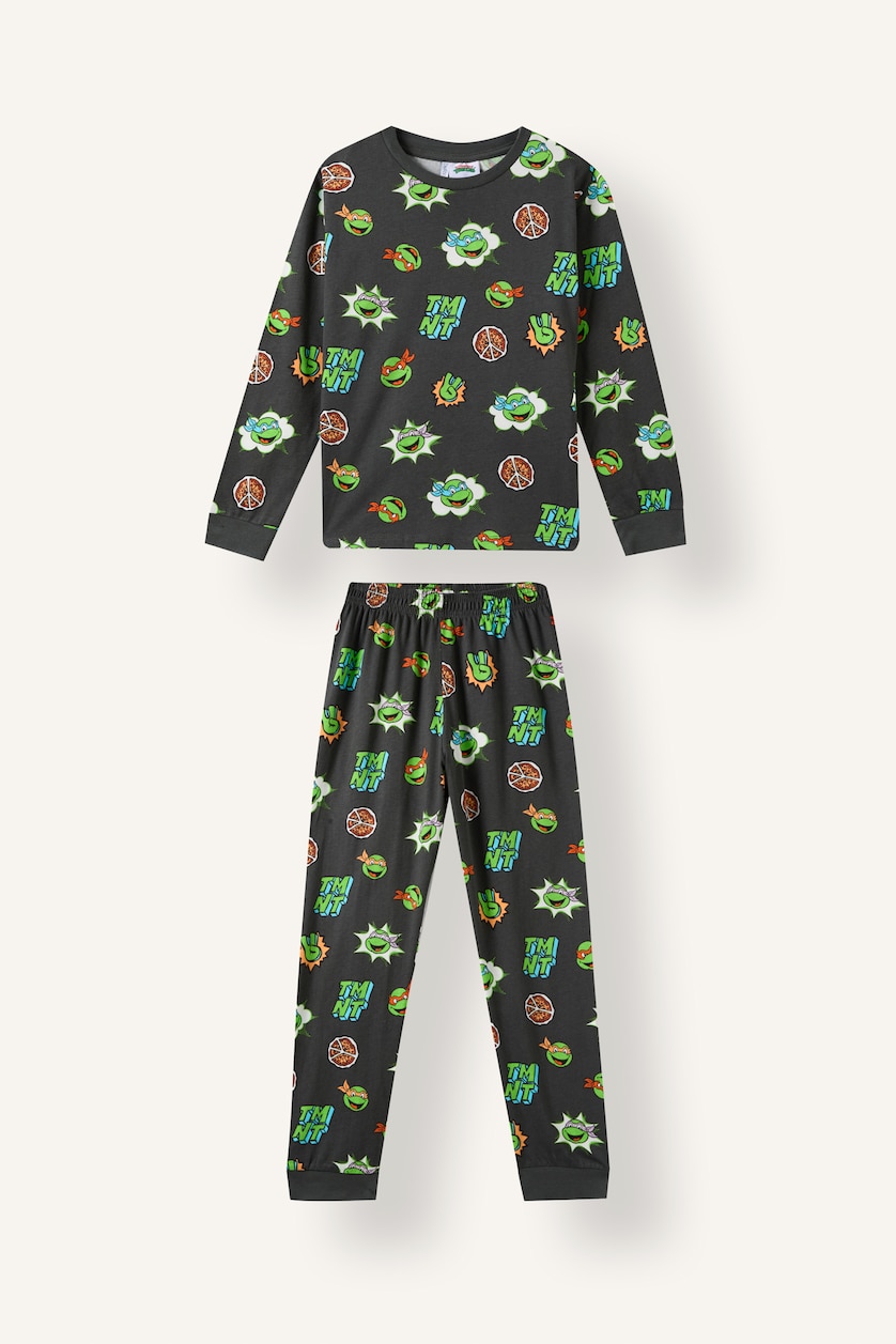 Erkek Çocuk - Genç Erkek Antrasit 2'li Pijama Takımı Ninja Turtles Erkek Çocuk