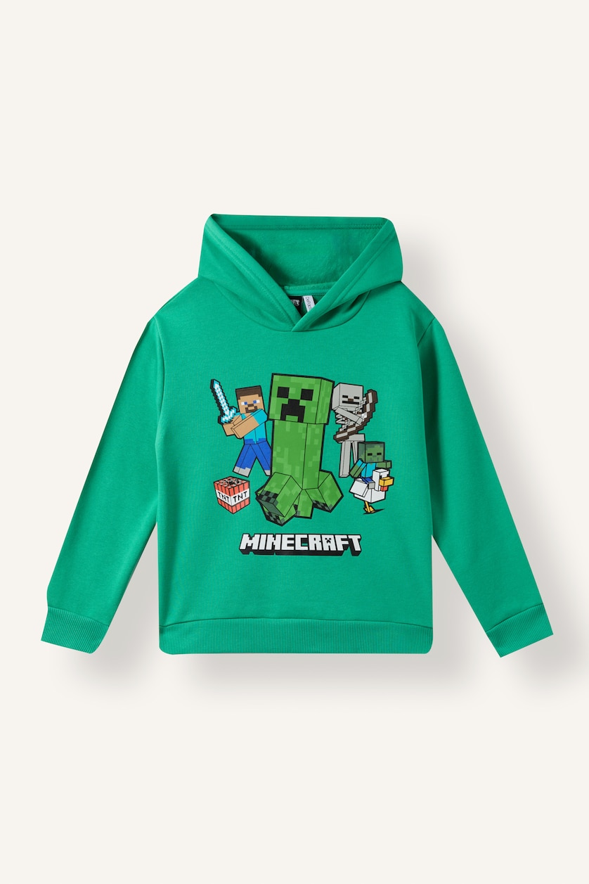 BOYS & TEENS Green طقم اولادي قصة عادية من ماينكرافت - قطعتين