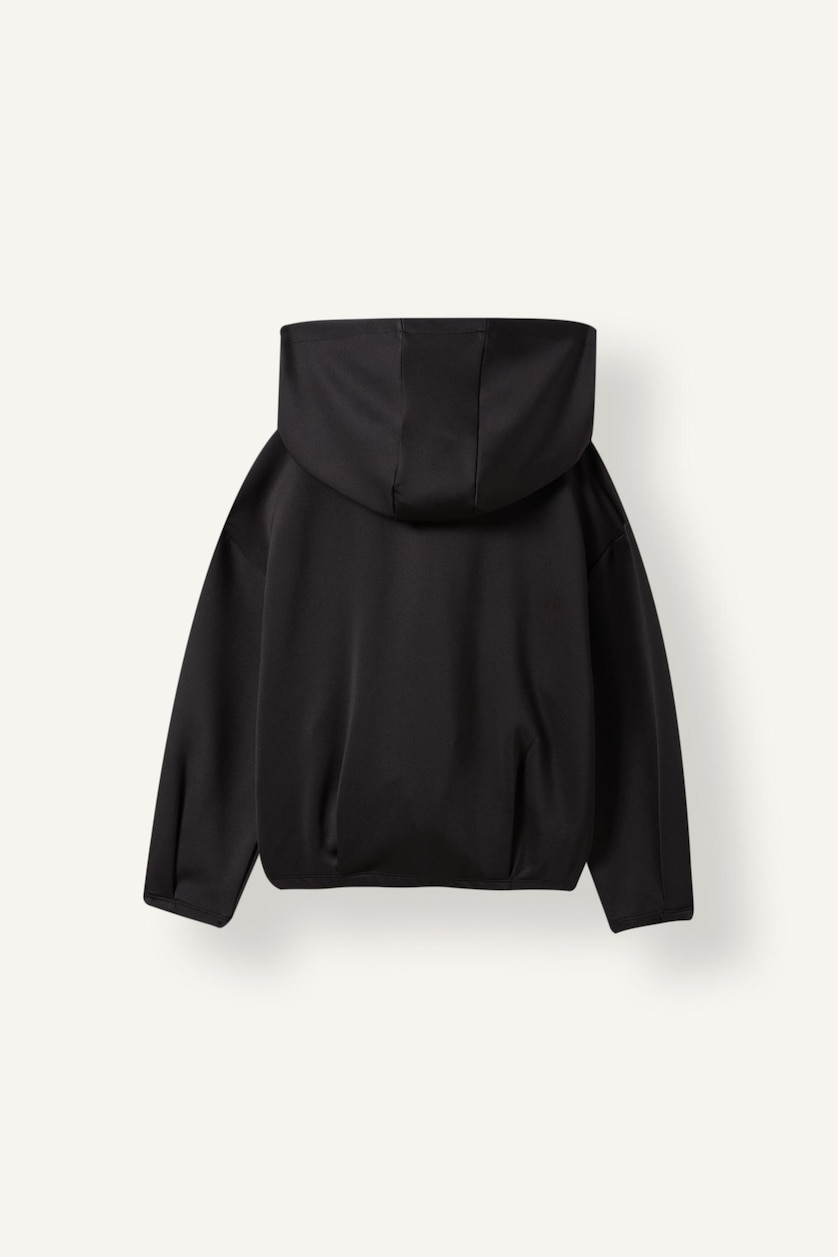 Young Girls - Teen Girls Black Oversize Fit Hooded Cardigan