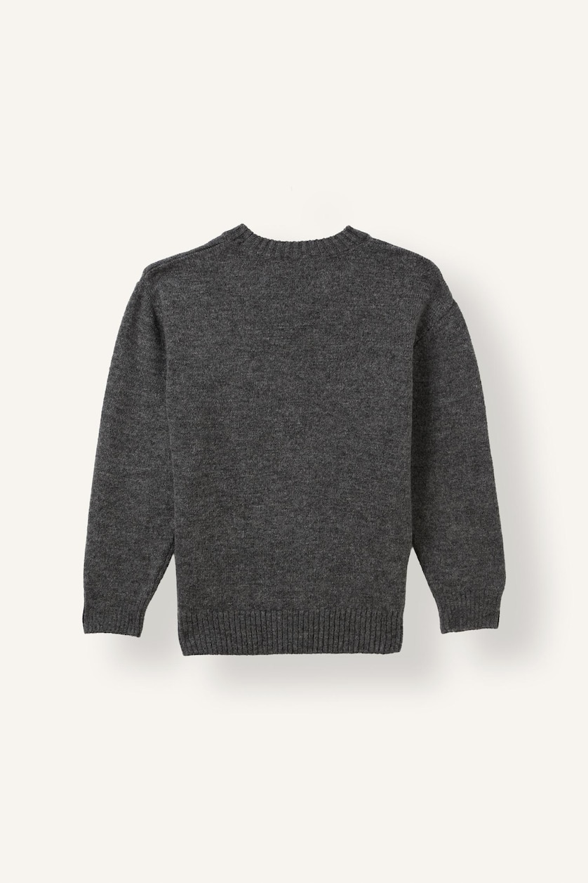 Erkek Çocuk - Genç Erkek Antasit Melanj Oversize Triko Basic Kazak Erkek Çocuk