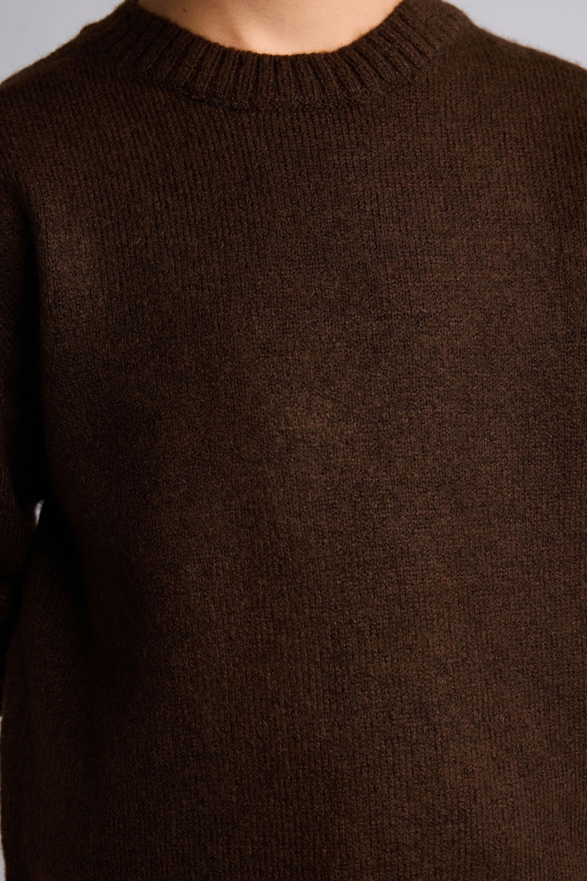 Young Boys - Teen Boys Brown Boy Oversize Fit Crew Neck Pullover