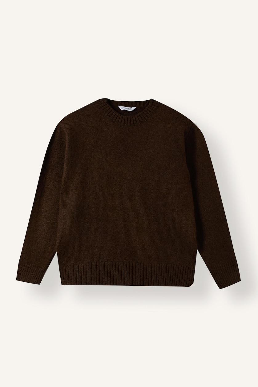 Young Boys - Teen Boys Brown Boy Oversize Fit Crew Neck Pullover
