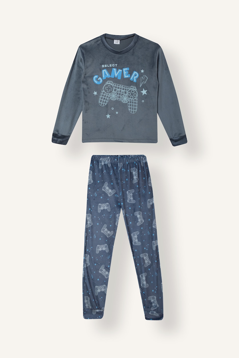 Young Boys - Teen Boys Anthracite 2 piece Regular Fit Knitted Pyjamas
