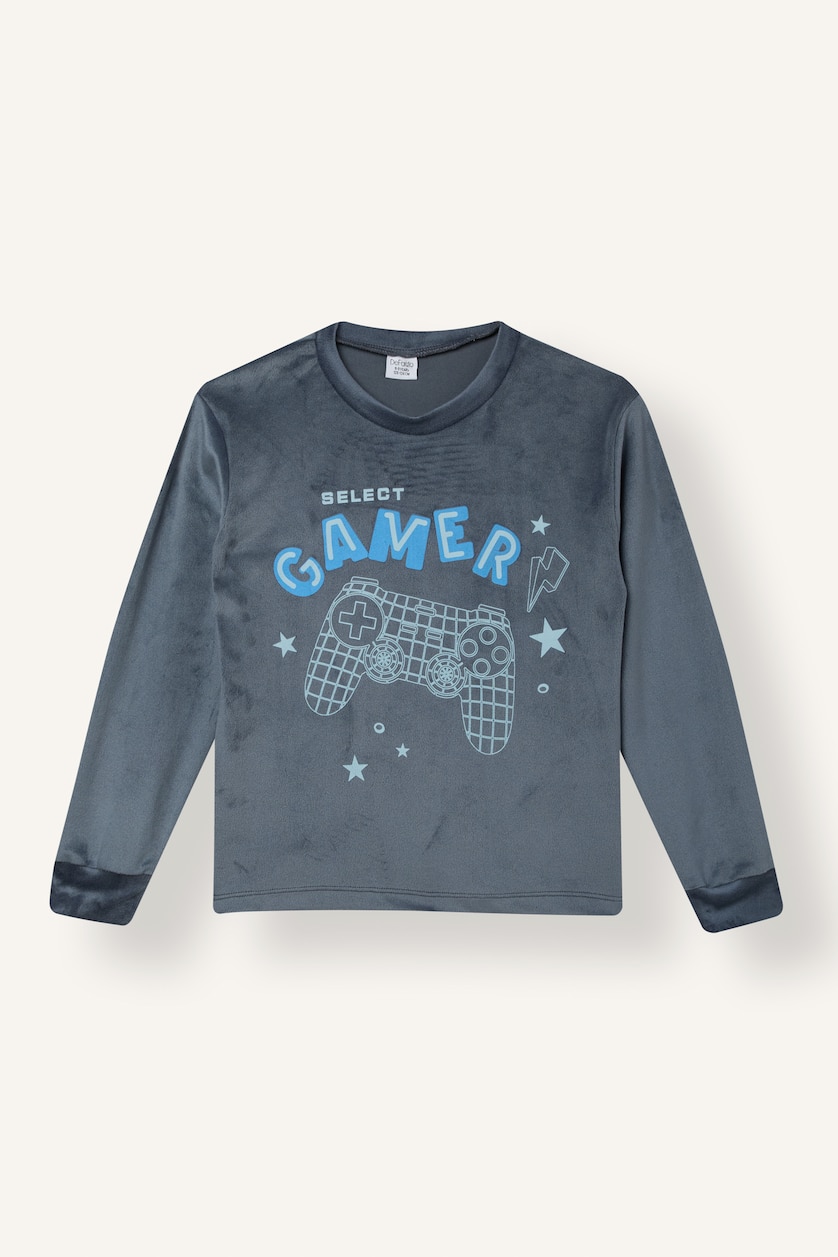 Young Boys - Teen Boys Anthracite 2 piece Regular Fit Knitted Pyjamas