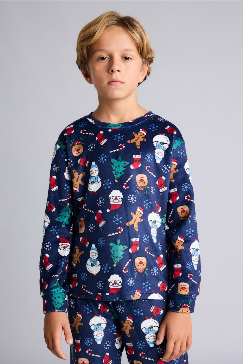 Young Boys - Teen Boys NAVY 2 piece Regular Fit Knitted Pyjamas