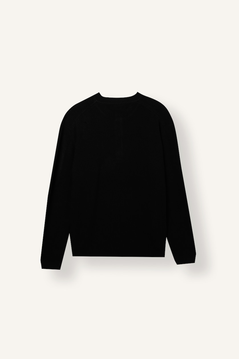 Men Black Standard Fit Knitwear Pullover