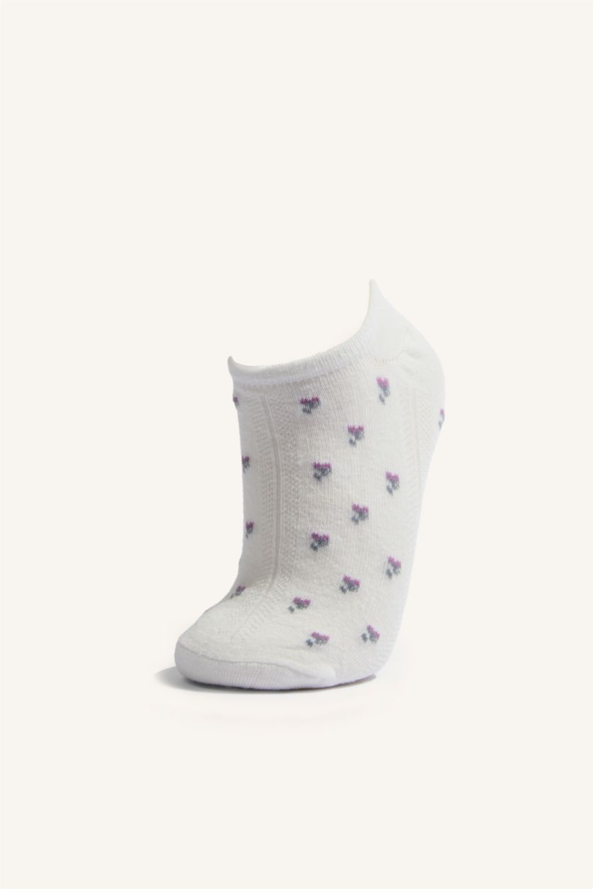 Woman Karma Woman Floral Invisible 5 Piece Cotton Sneaker Socks