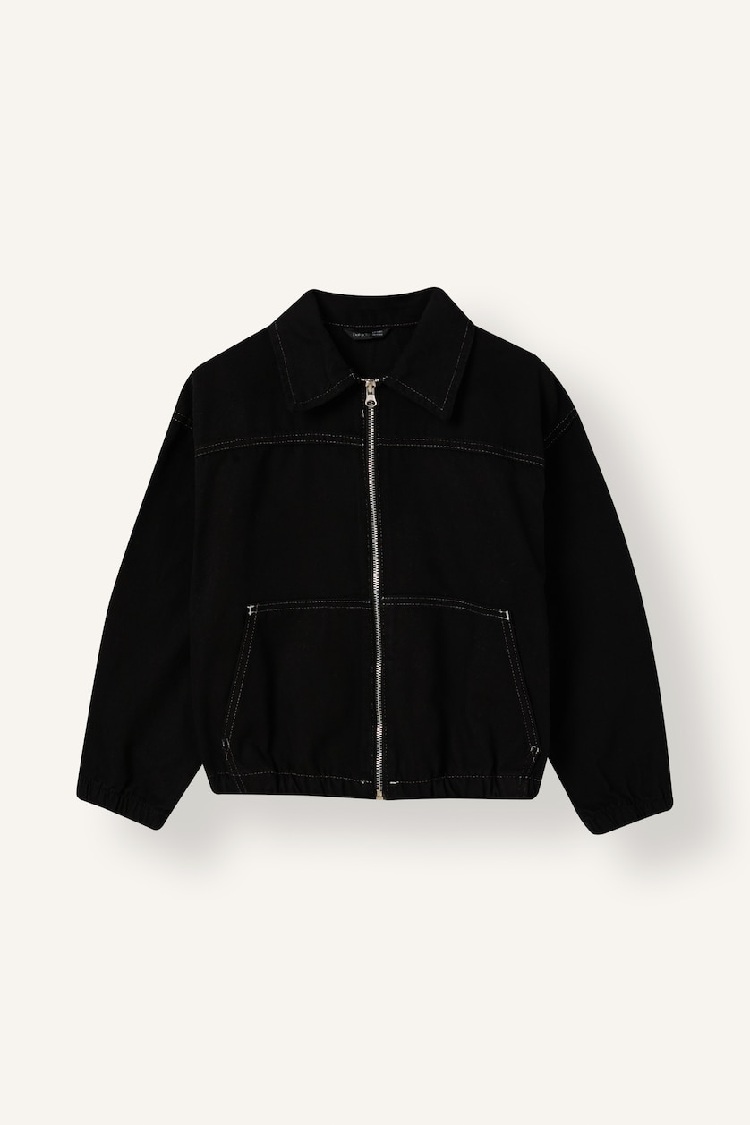 VAJZA & ADOLESHENTE Black Girl 100% Cotton Gabardine Shirt Jacket