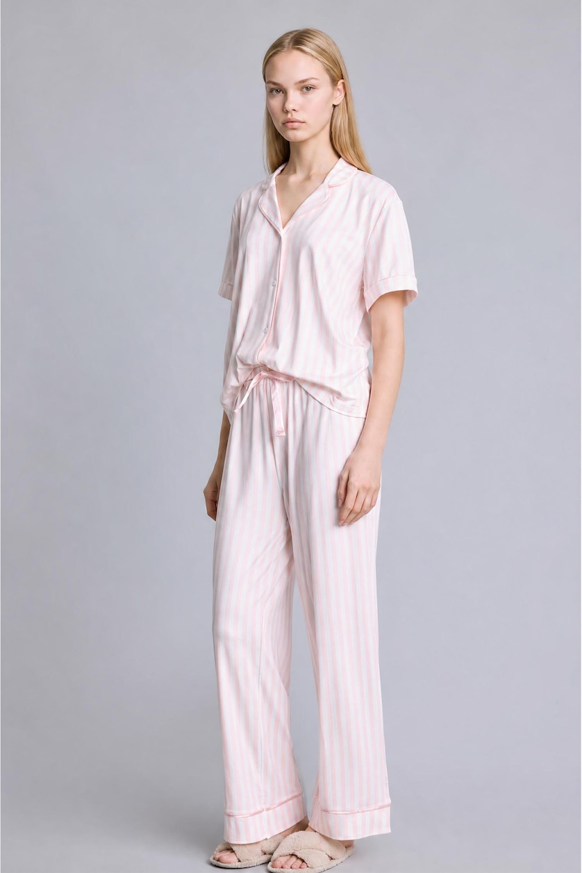 Women Pink Regular Fit Softshell 2 Piece Pyjama Set