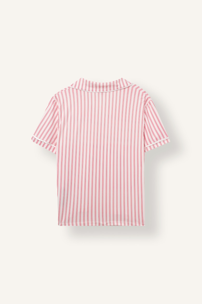 Kadın Kırmızı Ultra Yumuşak Softshell Şort Tişört Pijama Takımı