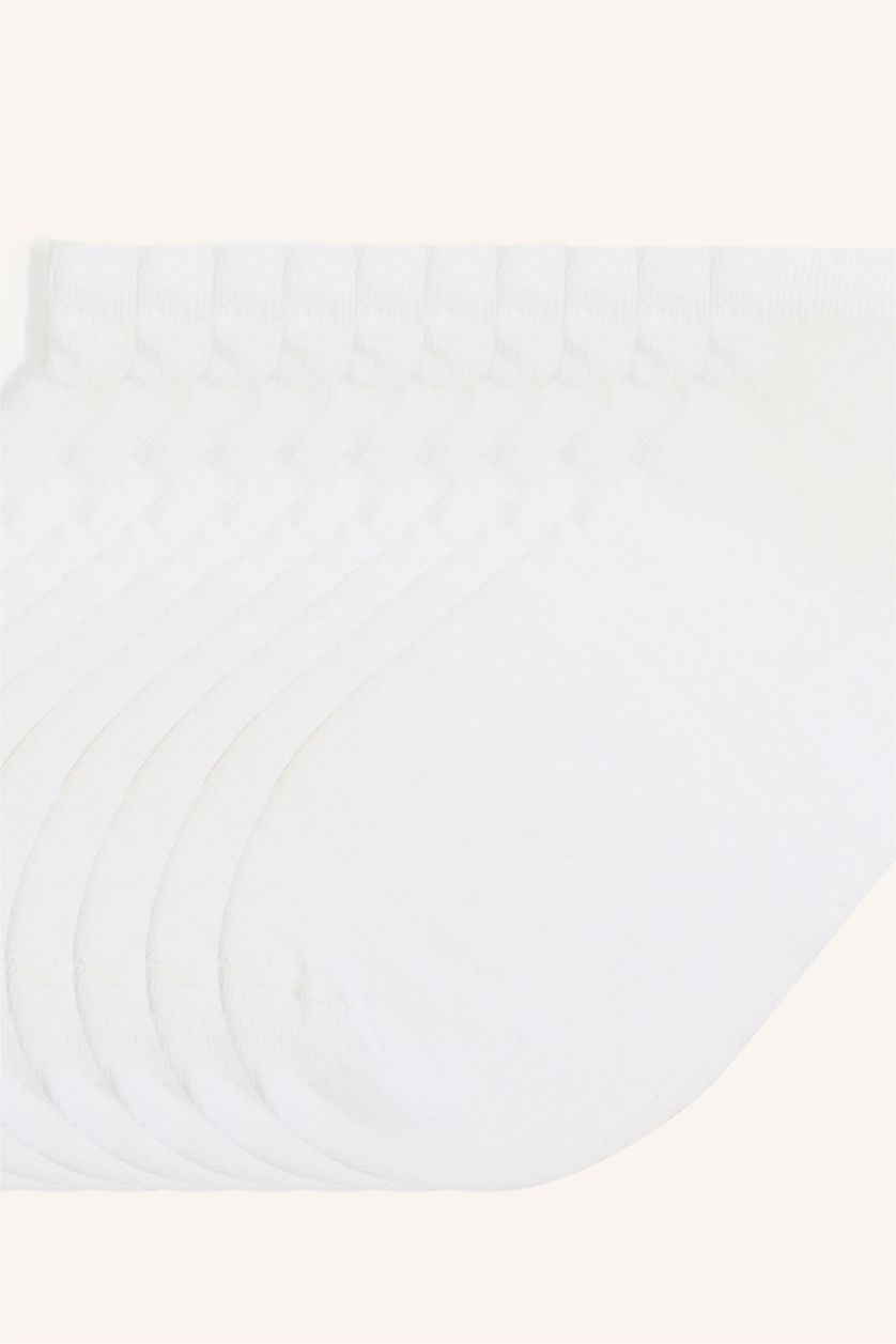 Erkek Beyaz Pamuklu 10'Lu Sneaker Çorap