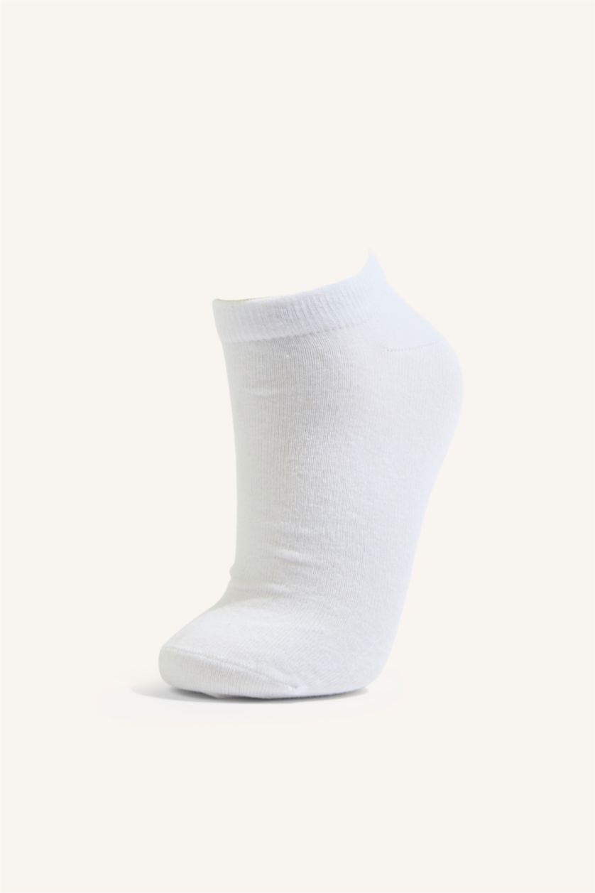 Woman White Woman Seamless 10 Piece Cotton Ankle Socks