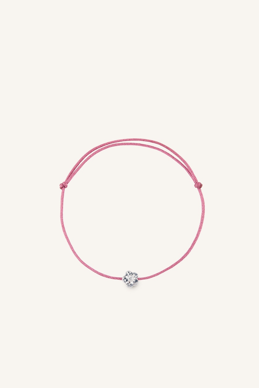 Kadın Pembe 0,03 Karat Pembe İpli Pırlanta Bileklik