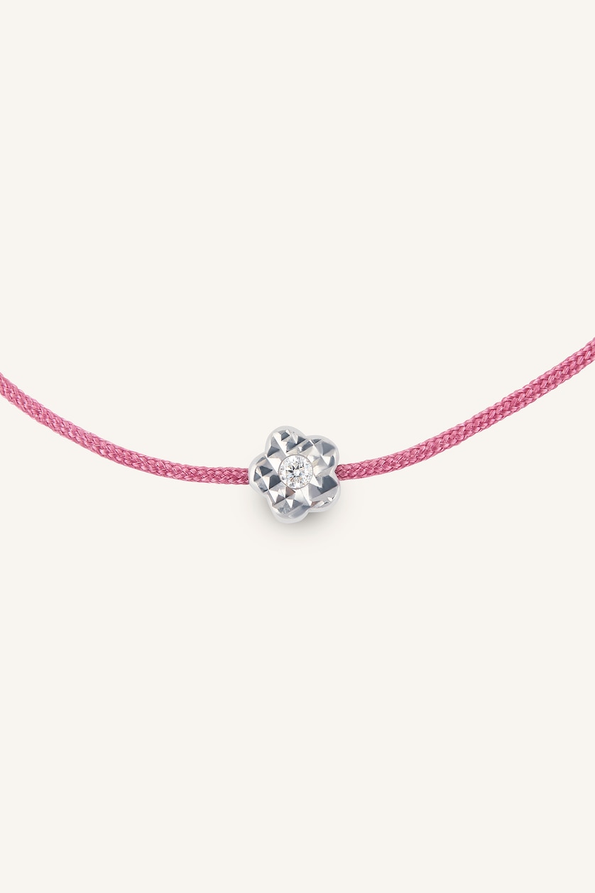 Kadın Pembe 0,03 Karat Pembe İpli Pırlanta Bileklik