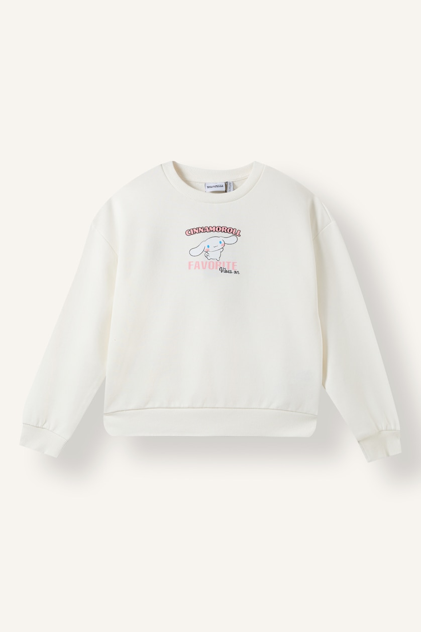 Young Girls - Teen Girls Ecru Relax Fit Crew Neck Sweatshirt