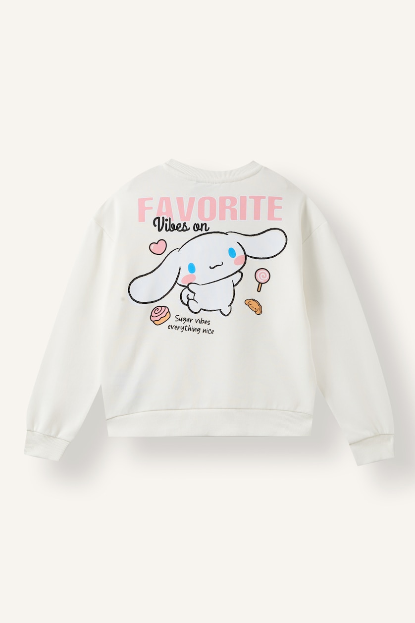 Young Girls - Teen Girls Ecru Relax Fit Crew Neck Sweatshirt