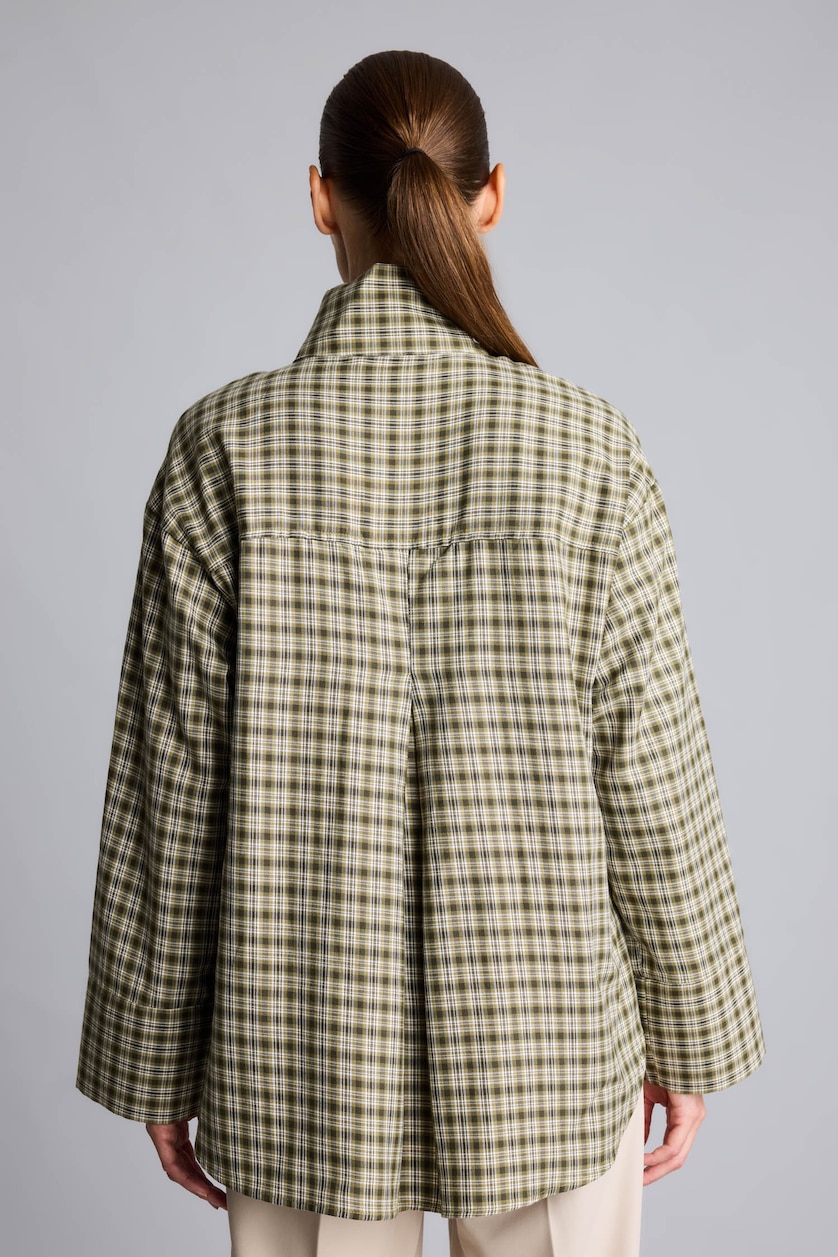 WOMAN Dark Khaki Regular Fit Flanel Long Sleeve Tunic