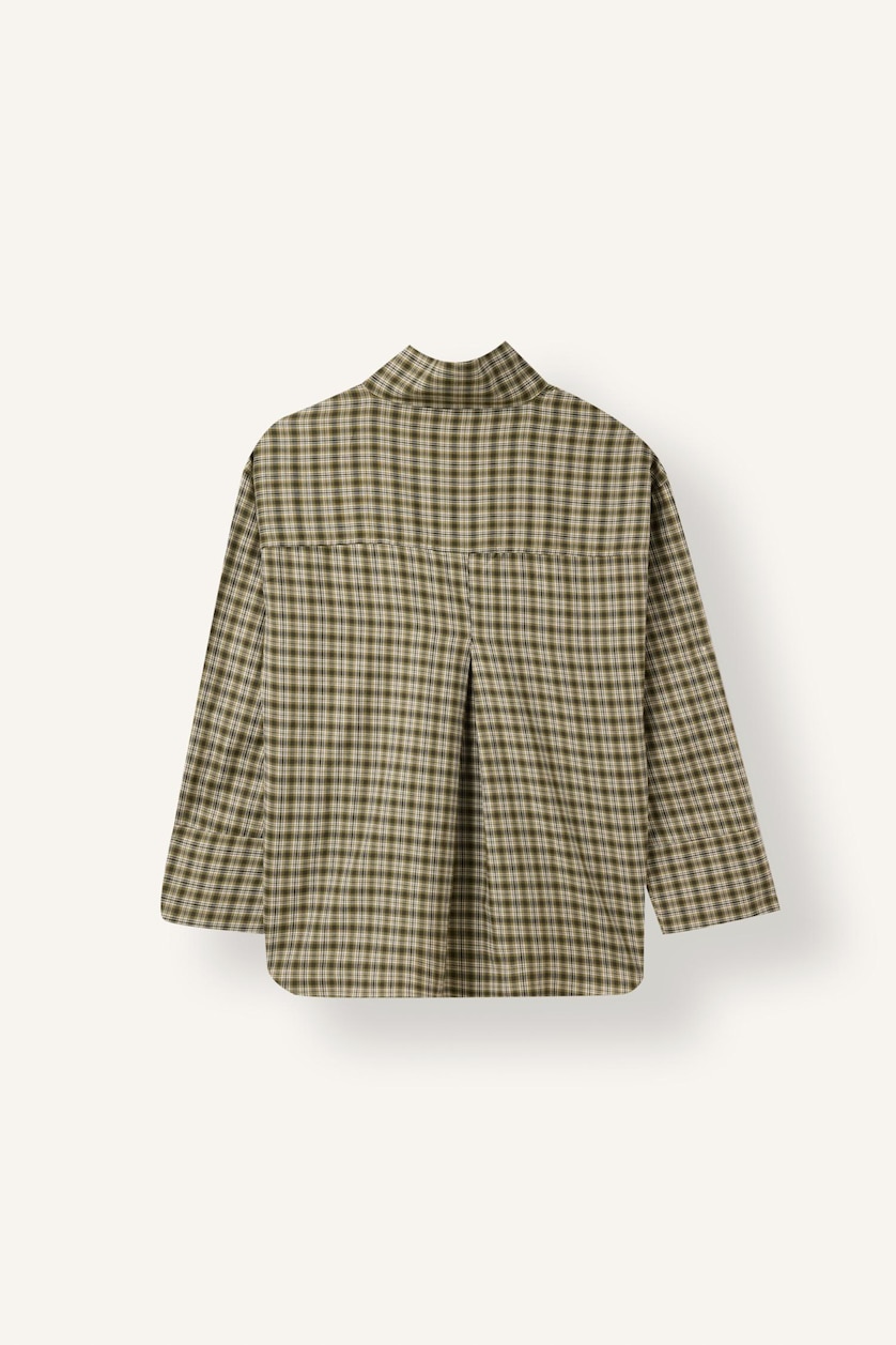 WOMAN Dark Khaki Regular Fit Flanel Long Sleeve Tunic