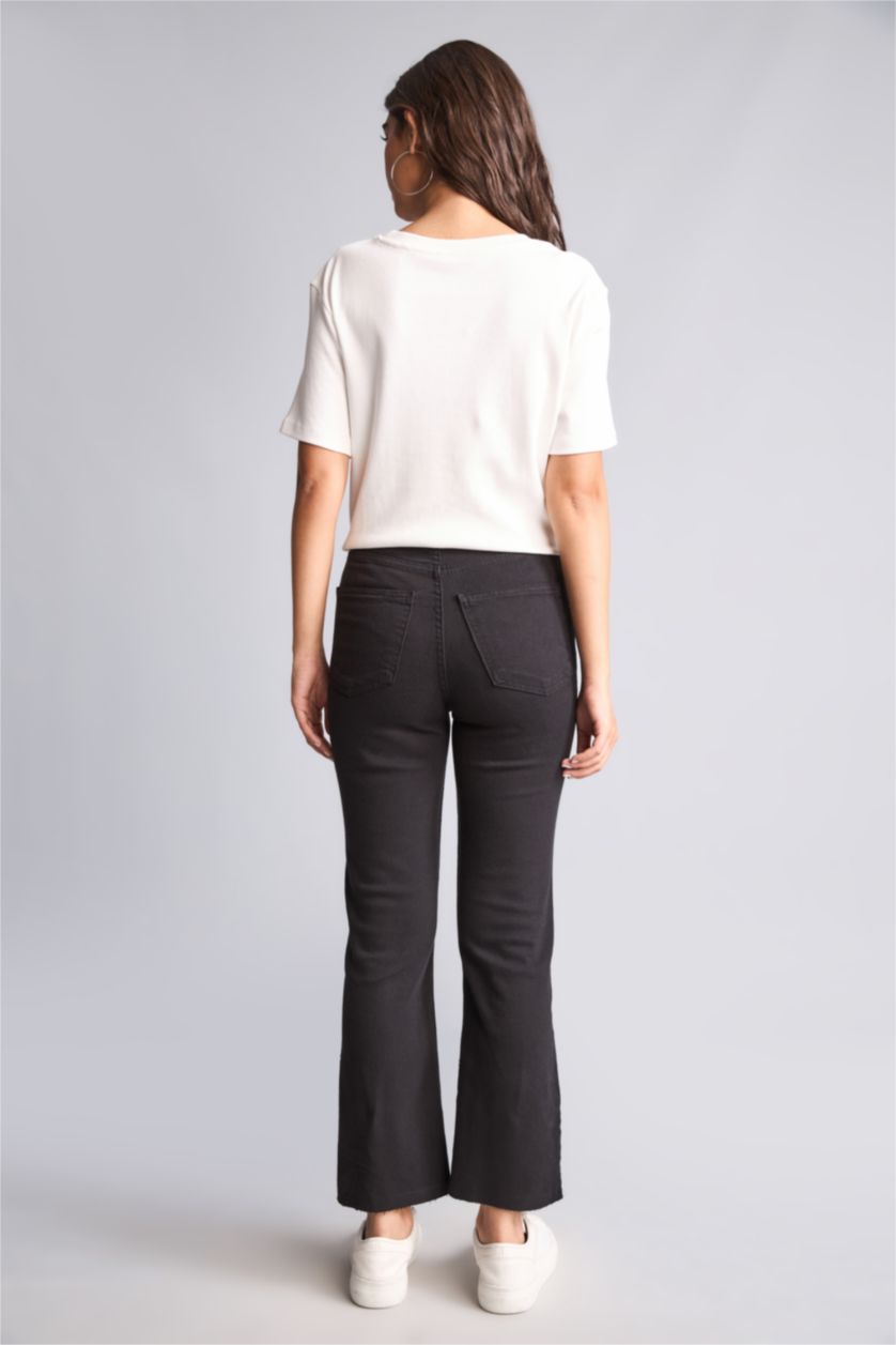 Kadın Siyah Straight Fit Pantolon