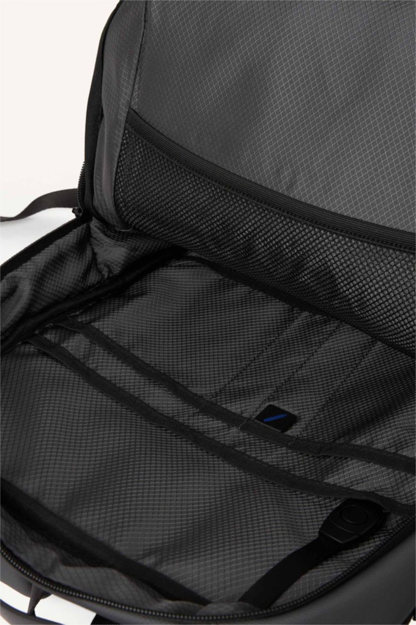 Men Grey Faux Leather Backpack